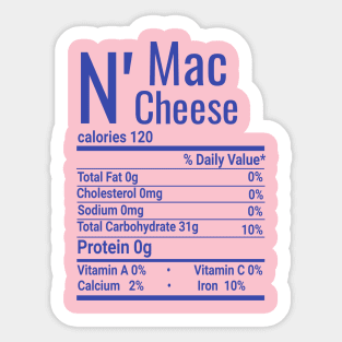 Shirt Mac and Cheese Nutrition Thanksgiving Mac N' Cheese Sticker